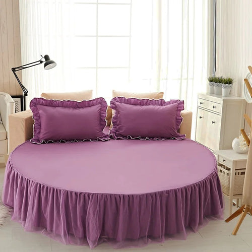Luxurious Cotton Round Fitted Bedsheet Skirt / Lixra