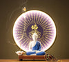 Buddha Statue With Round LED Light / Lixra