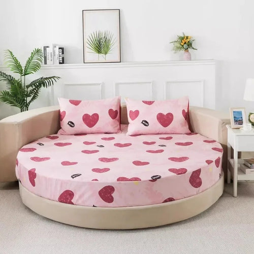 Printed Design Cotton Round Bedsheet / Lixra