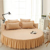 Luxurious Cotton Round Fitted Bedsheet Skirt / Lixra