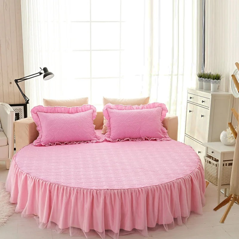 Round Fitted Cotton Bedsheet Skirt / Lixra