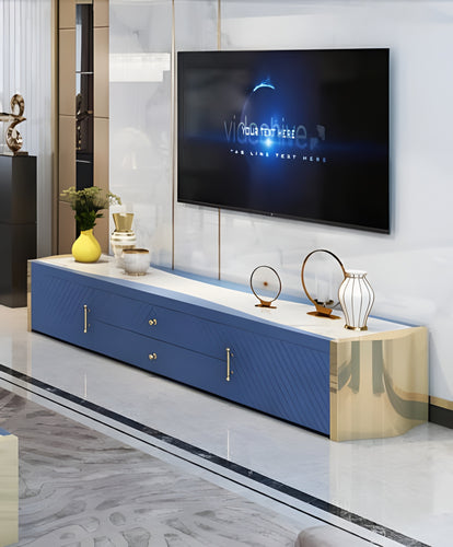 Modern Wooden TV Stand with Gold Accents / Lixra