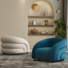 Luxurious Velvet Accent Chair With Curved Design / Lixra