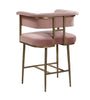 Set Of 3 Metal Velvet High Raised Bar Stools