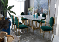 Matte Finish Marble Dining Table Set / Lixra