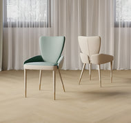 Set of 4 Nordic Style Leather Dining Chairs / Lixra