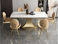 Embracing Comfort Marble Dining Table Set / Lixra