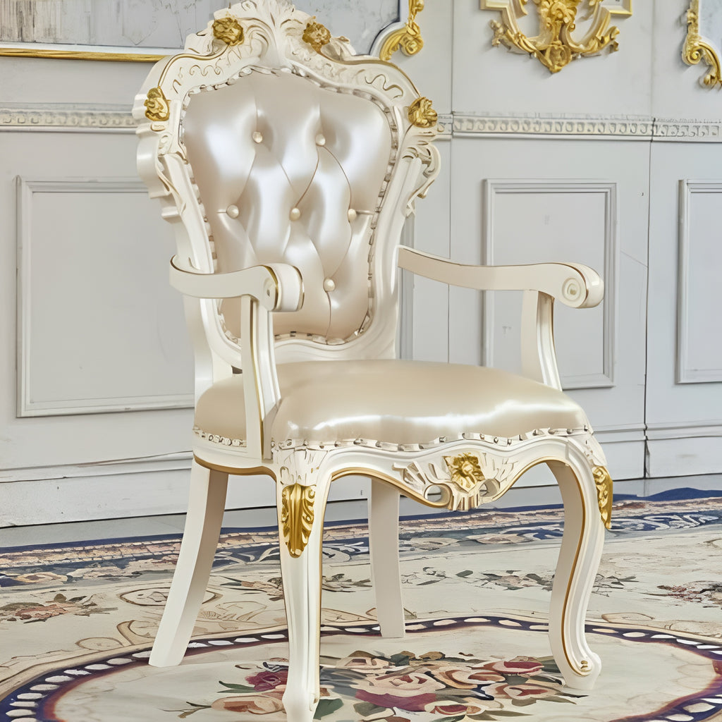 European Leather Dining Chairs Set of 4 / Lixra