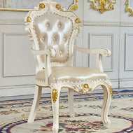 European Leather Dining Chairs Set of 4 / Lixra