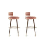 Set Of 3 Exclusive Quality Velvet Finish Bar Stools / Lixra