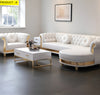 Sophisticated Button Tufted Design Comfy Leather Sectional Sofa / Lixra