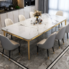 Exquisite Marble Glossy Finish Dining Table Set / Lixra