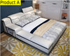Modern Leather Bed With Adjustable Headrest / Lixra