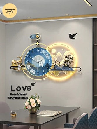 Art Wall Clock With Creative Storage Rack / Lixra