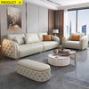 Luxury Tufted Leather Sofa Set for Living Room / Lixra