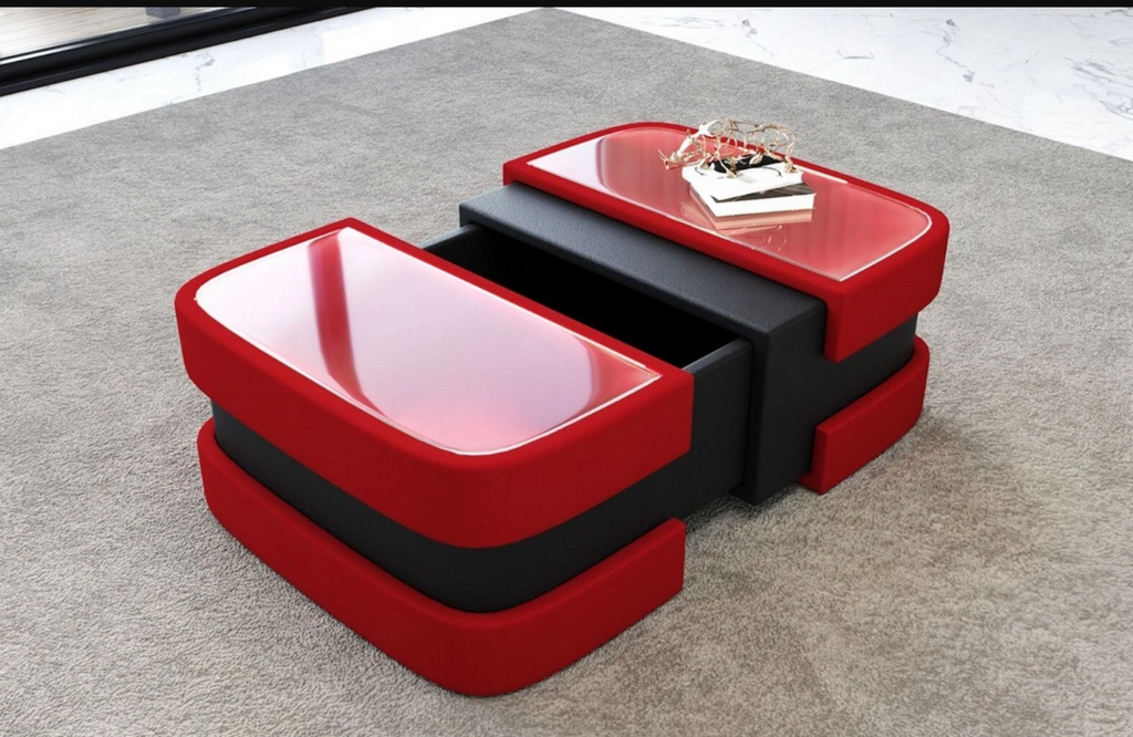 Modern Glass Top Extendable Coffee Table / Lixra