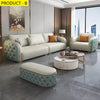 Luxury Tufted Leather Sofa Set for Living Room / Lixra