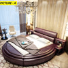 Italian Modern Designed Leather Round Bed