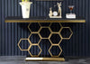 Metallic Finish Marble Top Accent Table / Lixra