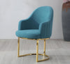 Set Of 4 Golden Finish Fabric Dining Chairs / Lixra