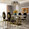Metallic Polished Marble Dining Table Set / Lixra