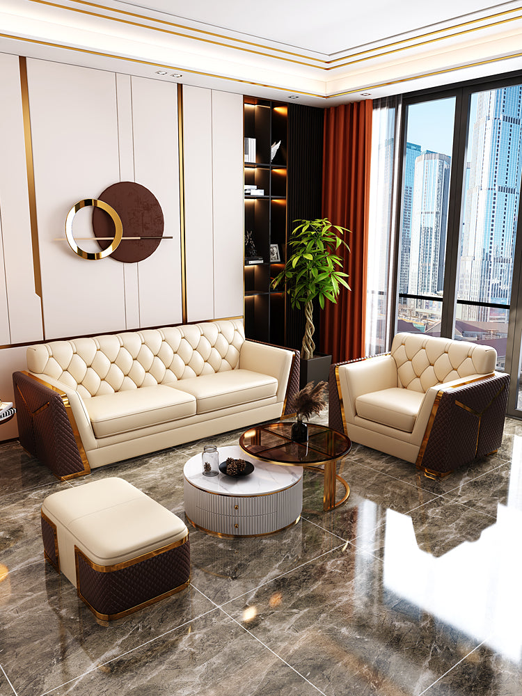 Leather Upholstered Modern Sofa Set for Luxury Living - Lixra.com