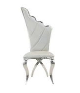 Set Of 4 Glossy Finish Leather Dining Chairs / Lixra