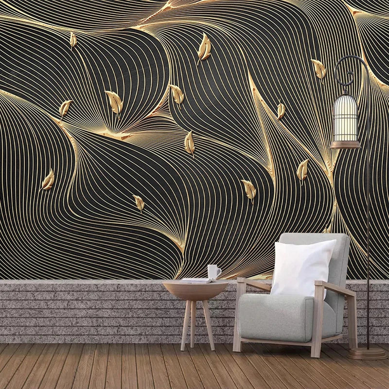 Abstract Lines Wallpaper With Leaf Design - Lixra.com