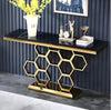 Metallic Finish Marble Top Accent Table / Lixra