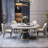 Stainless Steel Marble Top Dining Table Set / Lixra