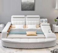 Modern Designed Multifunctional Wooden Leather Bed / Lixra