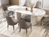Light Luxury Fine Finish Marble Top Dining Table Set - Lixra