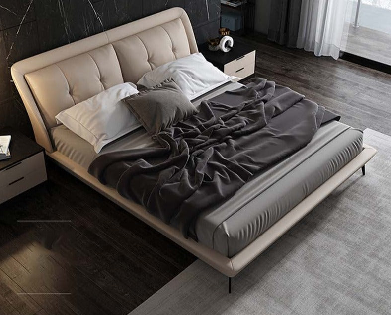 Luxurious Design Rectangular Leather Bed – Stylish - Lixra.com