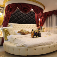 Round Luxurious Modern Leather Bed / Lixra