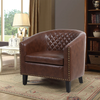 C-Shaped Modern Aesthetic Leather Accent Chair - Lixra