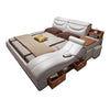Contemporary Style Delicate Leather Bed With Incredible Storage-Lixra