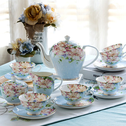 15 pc Floral Ceramic Coffee Set / Lixra