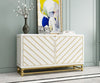 Present Day Metallic Frame Wooden Buffet Table / Lixra