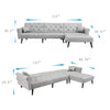 180° Convertible Velvet Fabric Sofa Bed - Lixra