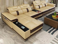Classic Modern Multifunctional Leather Sectional Sofa Set - Lixra