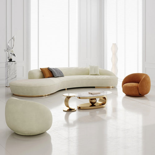Modern Minimalist Comfy Fabric Sofa Set With One Single Seater Sofa / Lixra
