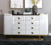 Glossy White Polish Marble Top Buffet Table - Lixra