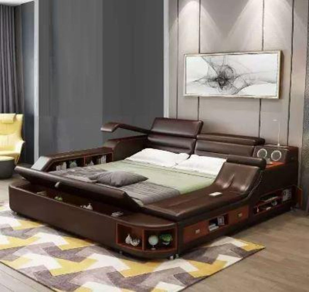 Contemporary Modern Multifunctional Leather Bed / Lixra