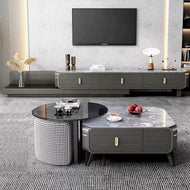 Modern Luxurious Glossy Finish Coffee Table With TV Cabinet / Lixra