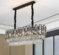 Modern Stylish Oval Hanging Black Chandelier / Lixra