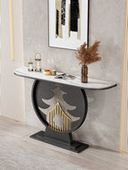 Contemporary Luxurious Marble Top Accent Table / Lixra