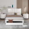 Contemporary Styled Queen Size Leather Bedroom Set