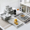 26-Piece White Porcelain Curvy Dinnerware set - Lixra