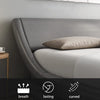 Modern Luxurious Wave Design Sublime King Size Leather Bed - Lixra