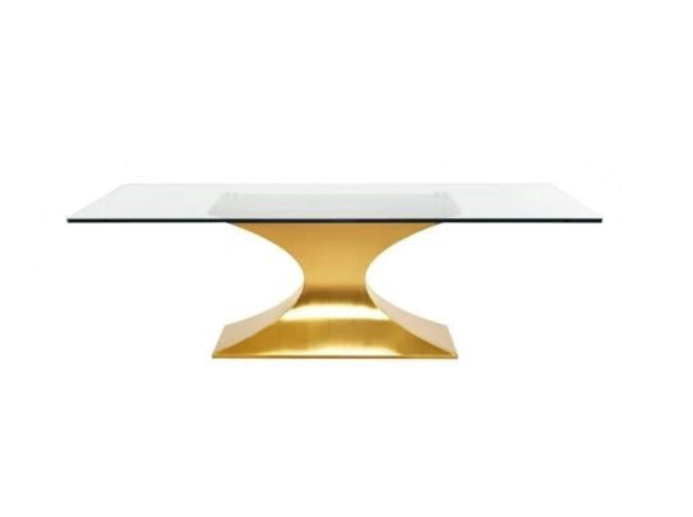 High Quality Sumptuous Look Glass-Top Dining Table / Lixra